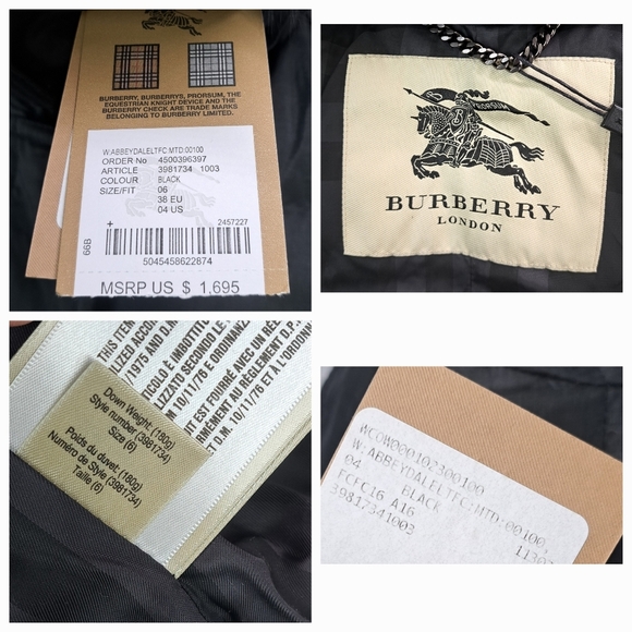 NWT Burberry Abbeydale Winter Jacket Parka Duck Down Blue Fox Fur Hoodie 4 US - Picture 4 of 16